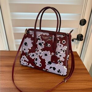 Kate Spade Floral Burgundy Tote Bag